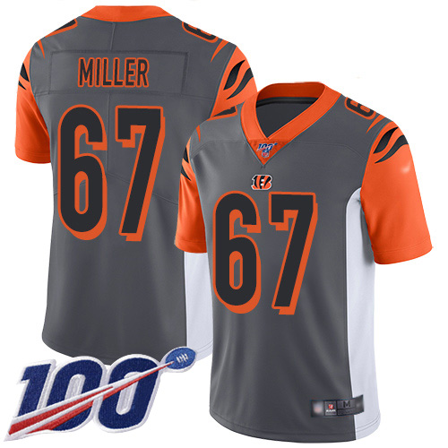Cincinnati Bengals Limited Silver Men John Miller Jersey NFL Footballl #67 100th Season Inverted Legend->women nfl jersey->Women Jersey